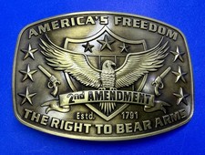 America's Freedom Right To Bear Arms 2nd Amendment Belt Buckle In New Condition