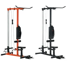 Soozier Lat Pull Down Machine Cable Station with Flip-Up Footplate