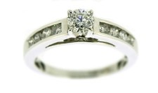 18ct white gold diamond engagement rings ladies size K natural stones 0.60 carat