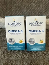2 Pack- Nordic Naturals Lemon Omega-3 690mg 60 Soft Gels Exp 03/2028