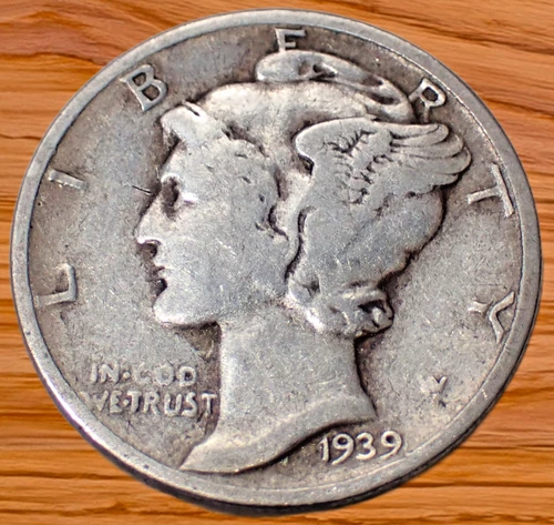 1939 Mercury Dime VG-Very Good