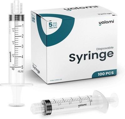 5mL Luer Lock Syringe (No Needle) | Sterile & Individually Wrapped | Professiona