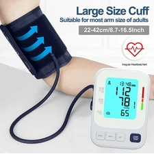 .Blood Pressure Gauge LCD Display Smart Storage Portable Accurate Arm Cuff Blood