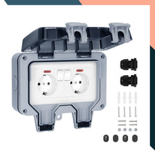Waterproof Socket Box IP67 Rated EU UK FR French Universal Power Plug