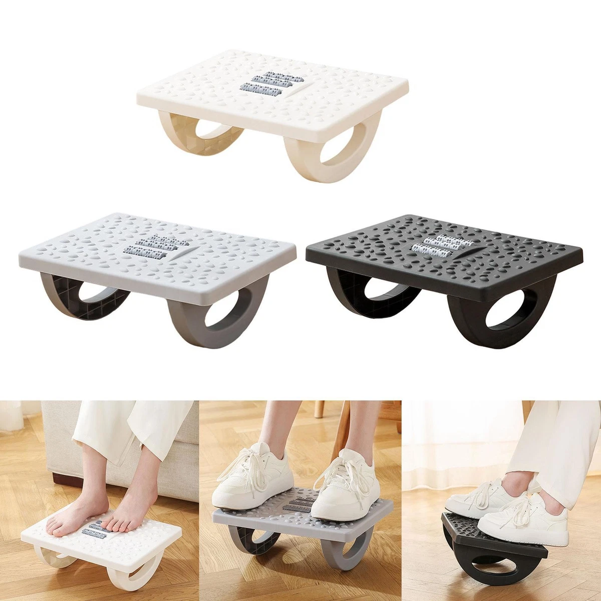 BAKSEA Poggiapiedi Piccolo Con Contenitore – 38x30x24 Cm – Ottomano In Lino Beige Con Imbottitura, Portata 136 Kg