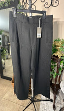 Everlane Women’s Black Solid Pleated Dress Pants Pockets Lyocell Cotton Zip