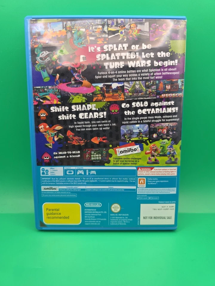 Splatoon - Nintendo Wii U Game - PAL - Complete W Manual - Very Good Condition - Image 3 of 3