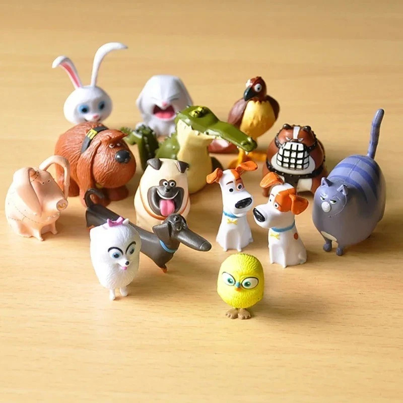 14pcs Secret Life of Pets PVC Figures - Rabbit, Dog, Cat Action Toys Xmas Gift
