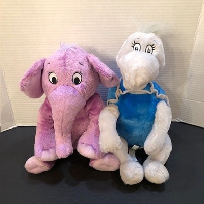 Kohl's Cares Dr. Seuss Plush Yertle Turtle & Elephant Nose Book - Lot of 2