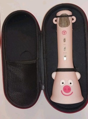 TOSING X3 Kids Karaoke Bluetooth Microphone Pink Pig W/ Carry Case