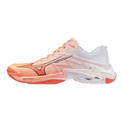 MIZUNO Wave Lightning Elite V1GA2600 80 Coral Orange White 2E Volleyball Shoes