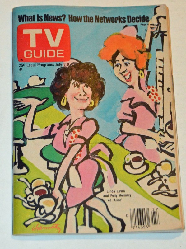 "ALICE" -LINDA LAVIN & POLLY HOLLIDAY - 1977 NEW YORK METRO TV Guide - MINT