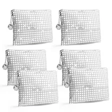 6 Pack Disco Ball Makeup Bag - Disco Party Decorations and Favors, Sequin Mir...