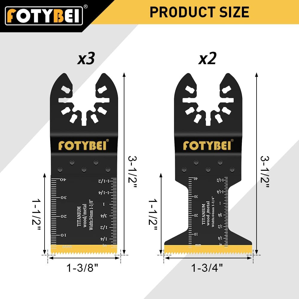 Professional Titanium Oscillating Multi Tool Blade Kit 5pcs