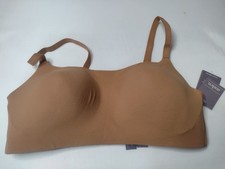 NWT Auden Luxe Stretch Lightly Lined Scoop Bra Large Brown Wireless Wire Free T