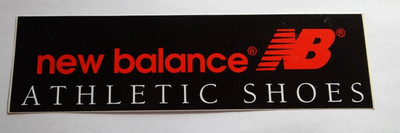 Werbe-Aufkleber NB New Balance Athletic Shoes USA Sportswear 80er Jahre