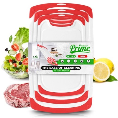 Plastic Cutting Boards for Kitchen, with Grips   Set of 3 Dishwasher-Safe, No...