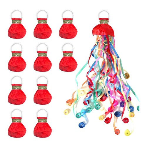 10Pack Streamers Popper Hand Throw Streamers No Mess Confetti Cracker for1168