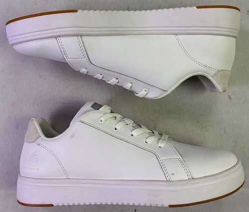 Carhartt Men's Detroit Leather Soft Toe Lightweight Sneakers-White-Size: 8.5