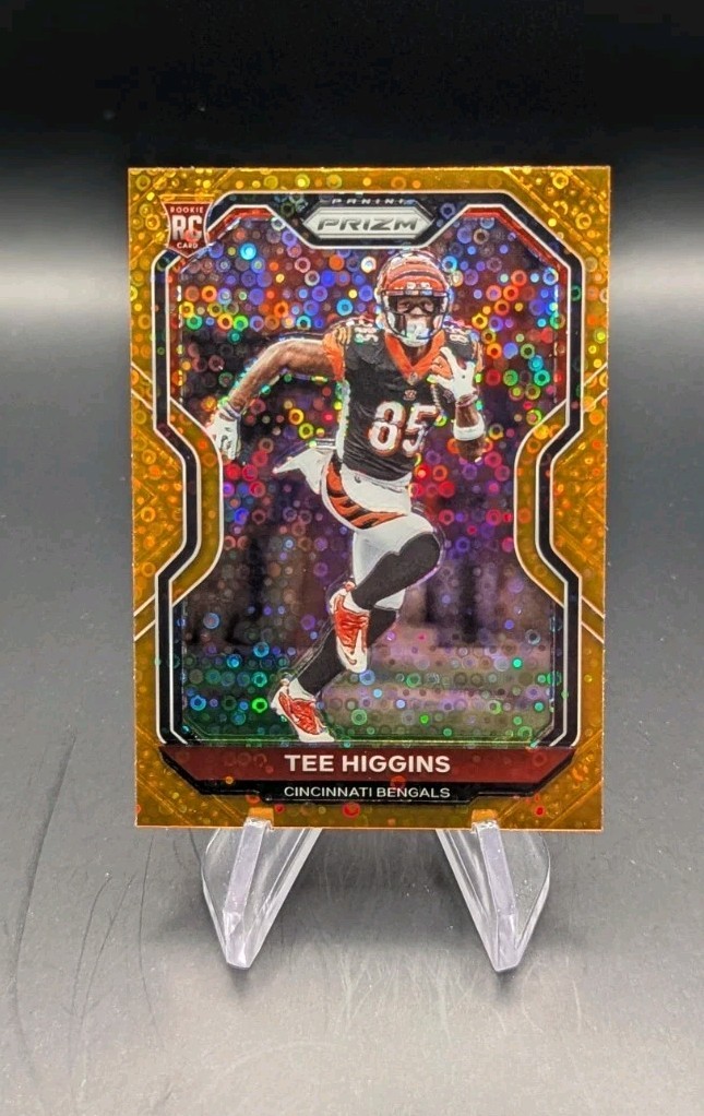 2020 Panini Prizm Tee Higgins Rookie #308 Orange Disco Prizm Bengals