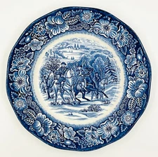 Vintage Liberty Blue Staffordshire Ironstone Salad Plate - Set of 2