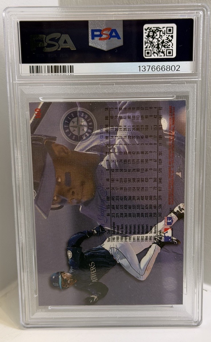 1996 FLAIR GOLD #160 KEN GRIFFEY JR. PSA 8! view 2