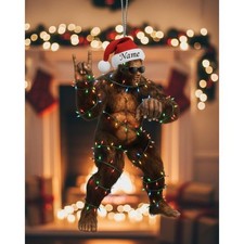 Forest Bigfoot 2D Ornament Funny Sasquatch X-Mas Tree Decoration Custom Holiday