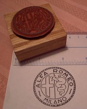 Classic Vintage ALFA ROMEO Circle Logo Sports Car Rubber Stamp