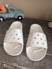 Crocs Classic Slide Sandals Unisex W10 M8 White Waterproof Slip On Summer