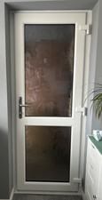 REHAU Sculptured UPVC External White Door & Frame - Opens Inward - Low Threshold