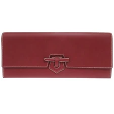 Beautiful Item Hermes Veau Chamonix Rouge Ash J Stamp Clutch Bag Red 0473 Used H