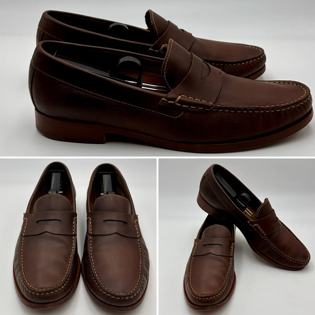 JOHNSTON MURPHY PENNY LOAFERS SIZE 9 BROWN SHEEPSKIN LEATHER  display picture 2