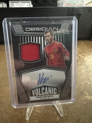 Jose Luis Gaya Panini Obsidian 2020-21 Volcanic Worn Patch Auto 22/99 Spain 