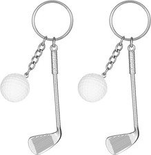2 St&uuml;ck Schl&uuml;sselanh&auml;nger mit Golfschl&auml;ger und Golfb&auml;lle, Golf Geschenke fuer Ma