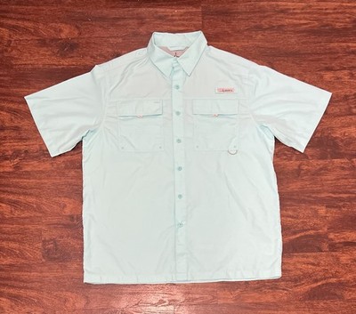  Habit Men's Flushing Bay Short Sleeve Fishing Shirt Size L 