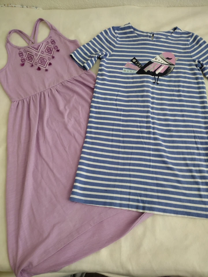 Gymboree Size Medium Large Girls Dress Winter Bird Blue Purple Maxi 2 Dresses  - Image 2 of 4
