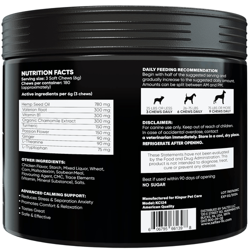 Kinpur Pet Care Natural Calming Chews for Dogs with Hemp Oil and Valerian Root - Picture 7 of 7