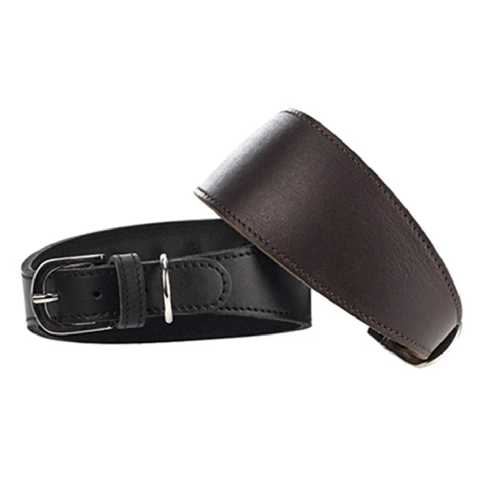 Cowhide Leather Wide Dog Collar Adjustable Large Breeds Collars Whippet - Image 4 of 4