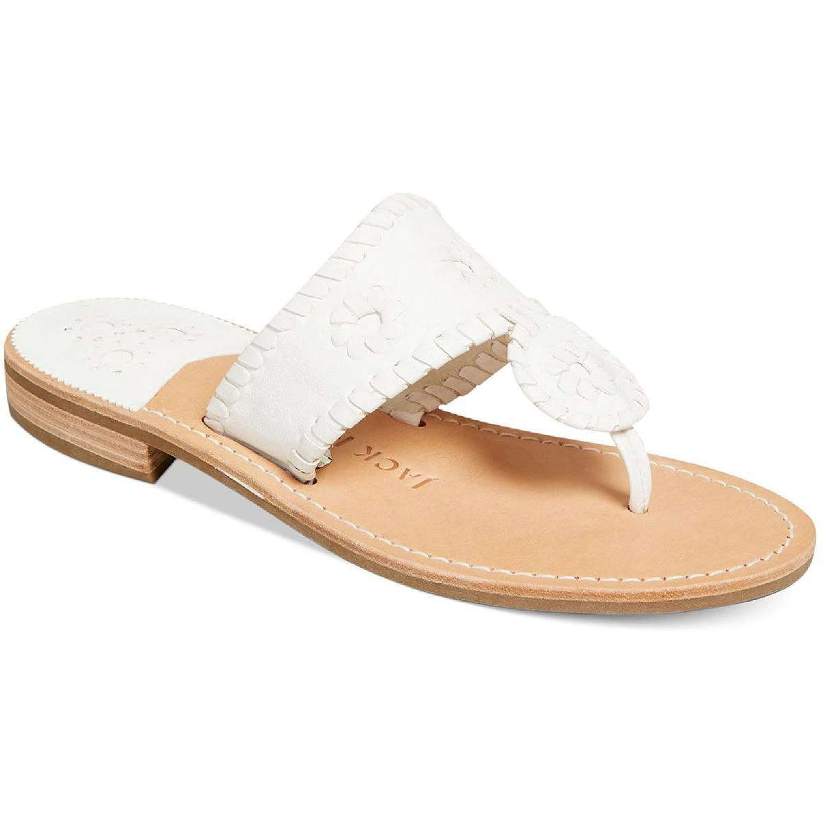 Jack Rogers Womens Jacks Flat Sandal White Slide Sandals 5.5
