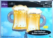 Anagram Supershape Helium Foil Balloon 32" Beer Mugs Glasses