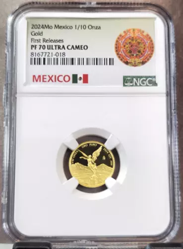 2024 MEXICO GOLD 1/10 ONZA LIBERTAD NGC PF 70 ULTRA CAMEO FIRST RELEASES 1/10 OZ