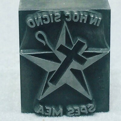  Vintage Eastern Star, O.E.S. IN HOC SIGNO SPES MEA Letterpress Printing Block