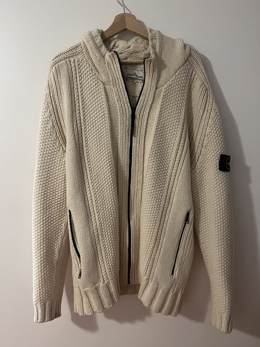 Stone Island Hand Cable Knit Sweater Hoodie XXL | eBay Stone Island Hand Cable Knit Sweater Hoodie XXL | eBay