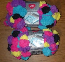 Lot of 2 Skeins, Red Heart Pomp-a-Doodle Yarn, 3.5oz, 14yds, 9753 Party Mix