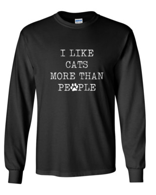 Mens I Like Cats More Than People #2 Shirt Animal Lovers Kitten Tee ...