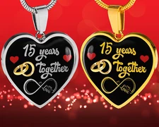 Personalized Engraved 15th Wedding Anniversary Gift For Her, Married 15 Years