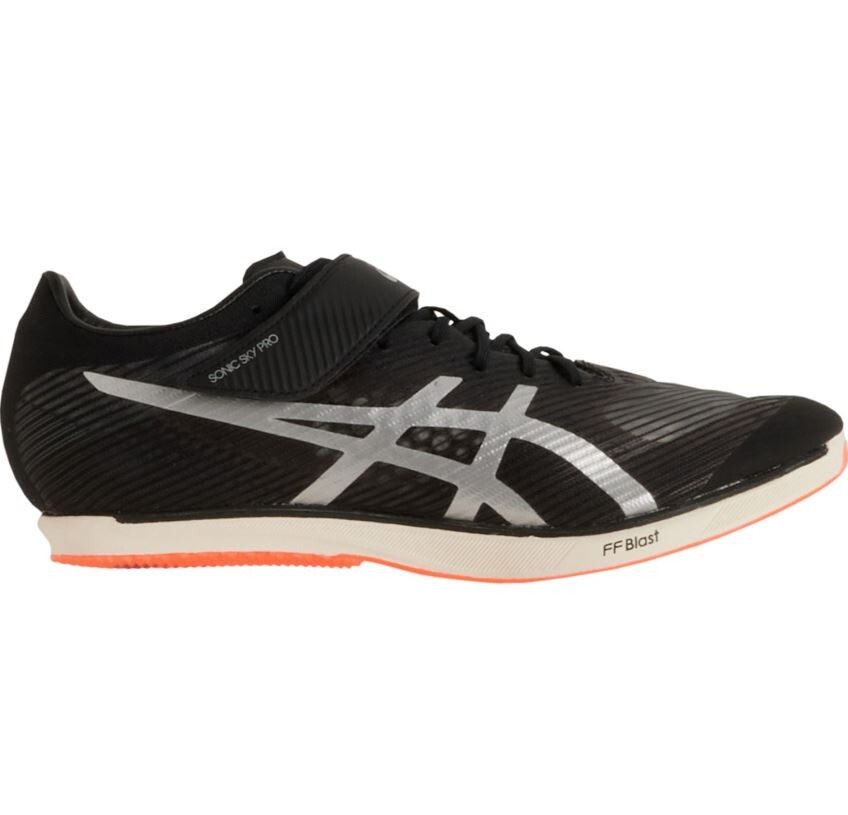 Men's Asics Sonic Sky Pro Track Field Shoes Black Pure Silver NEW