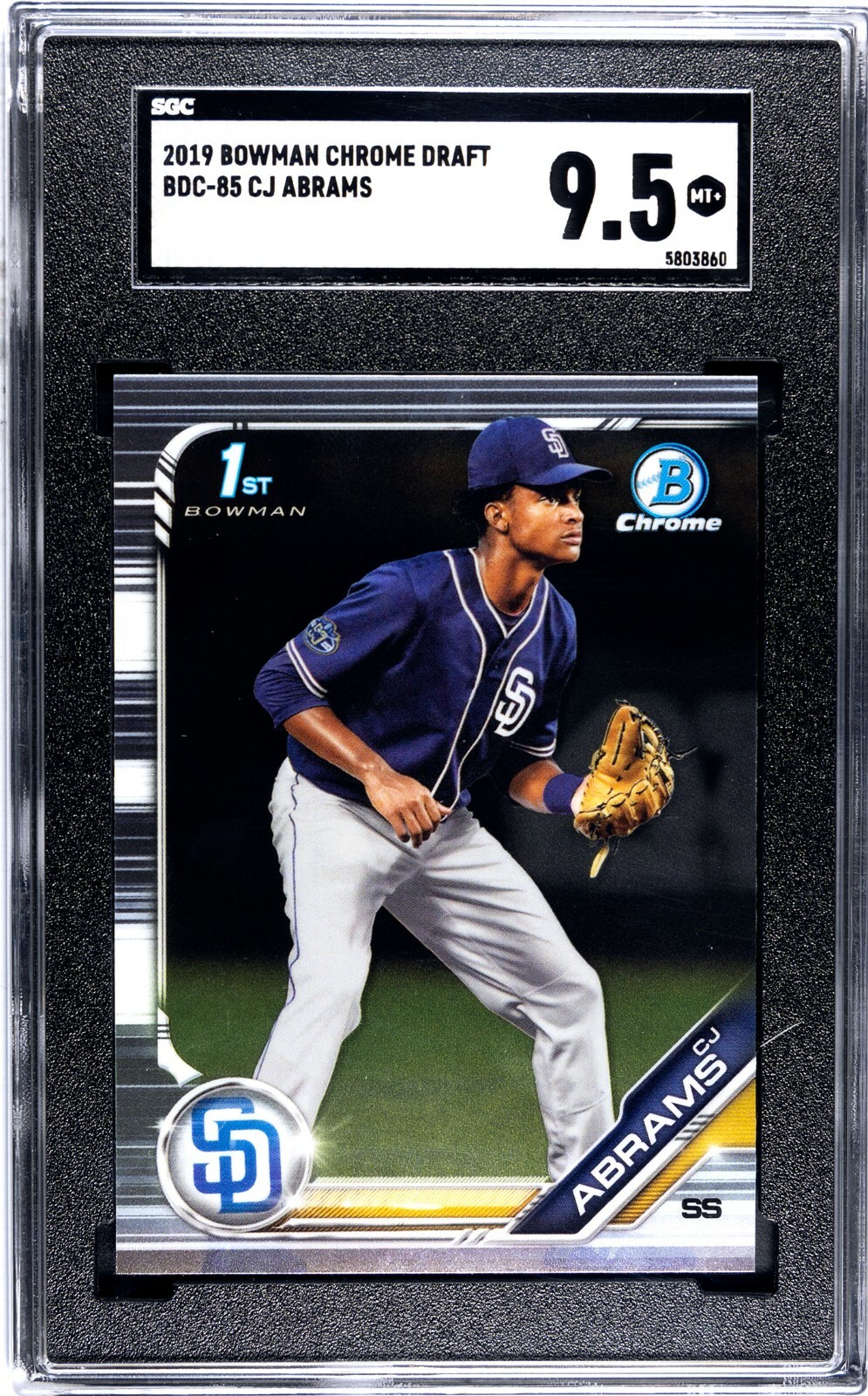 2019 1st Bowman Chrome CJ Abrams Top Prospect Mint SGC 9.5 Rookie