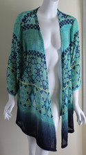 Nwt Catherines -sz 2x Rich Funky Open-weave Art-to-wear Mesh Knit Jacket 31"long
