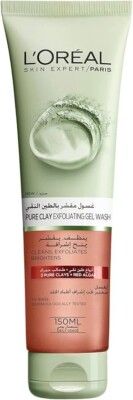 L'Oréal Paris Pure Clay Red Face Cleanser with Red Algae, Exfoliates 150ml